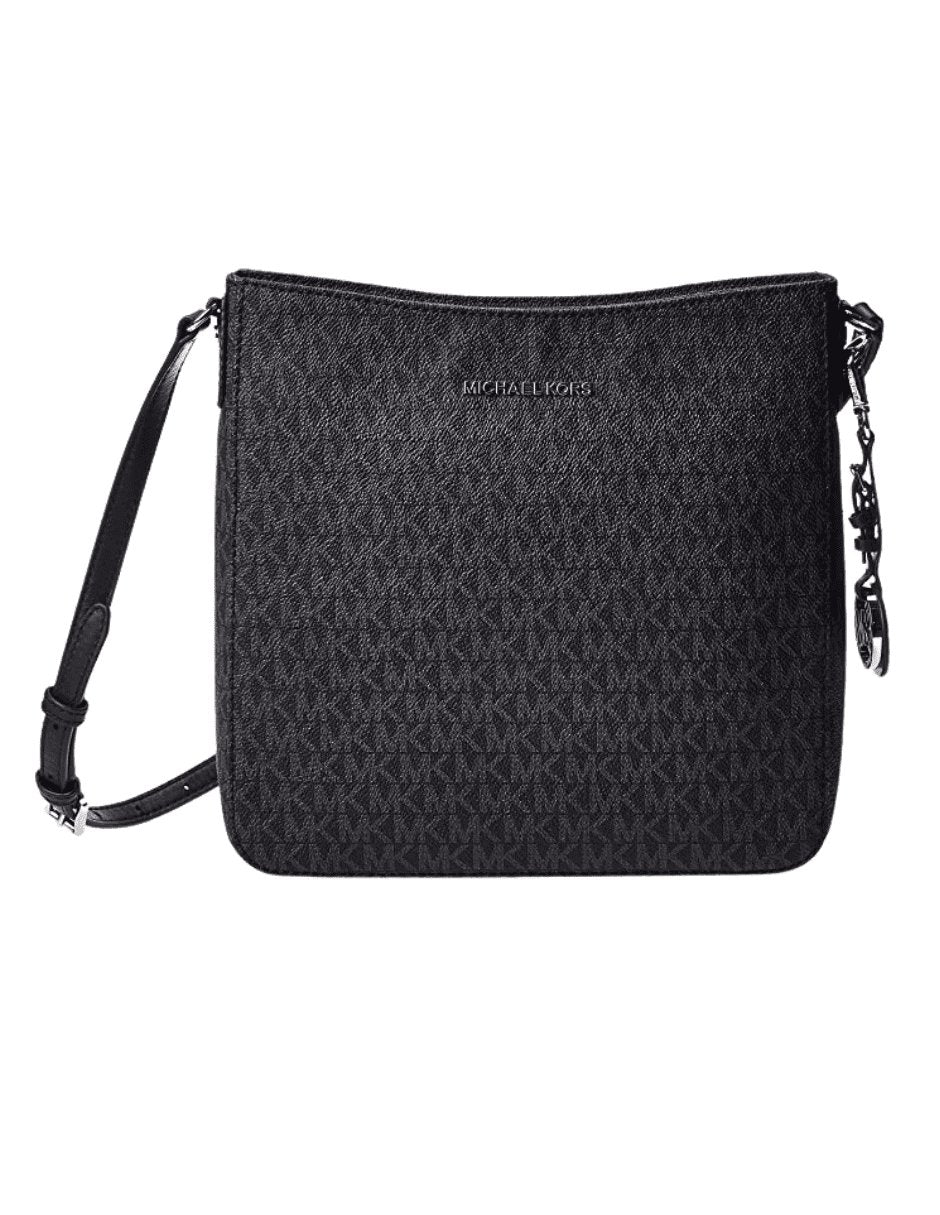 Bandolera de Piel Michael Kors con Monograma Negro