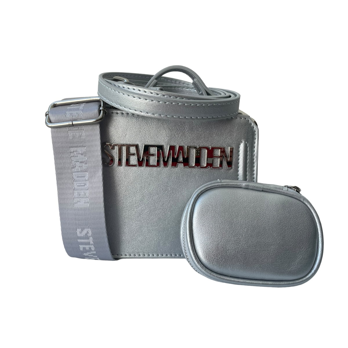 Bolsa Steve Madden Bevelimm Silver Bevelyn Mini - Redcodeshopp