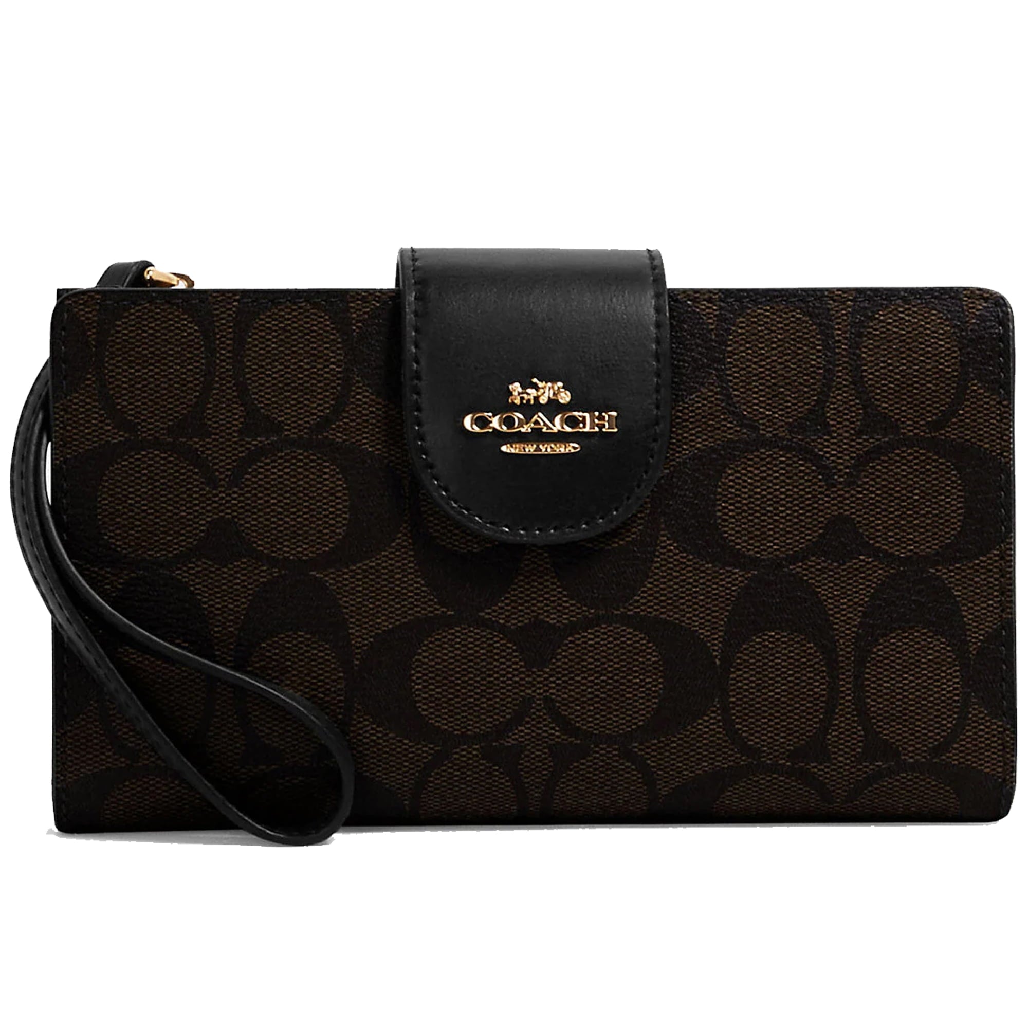 CARTERA COACH ORIGINAL TECH PHONE WALLET SIGNATURE BROWN PARA CELULAR