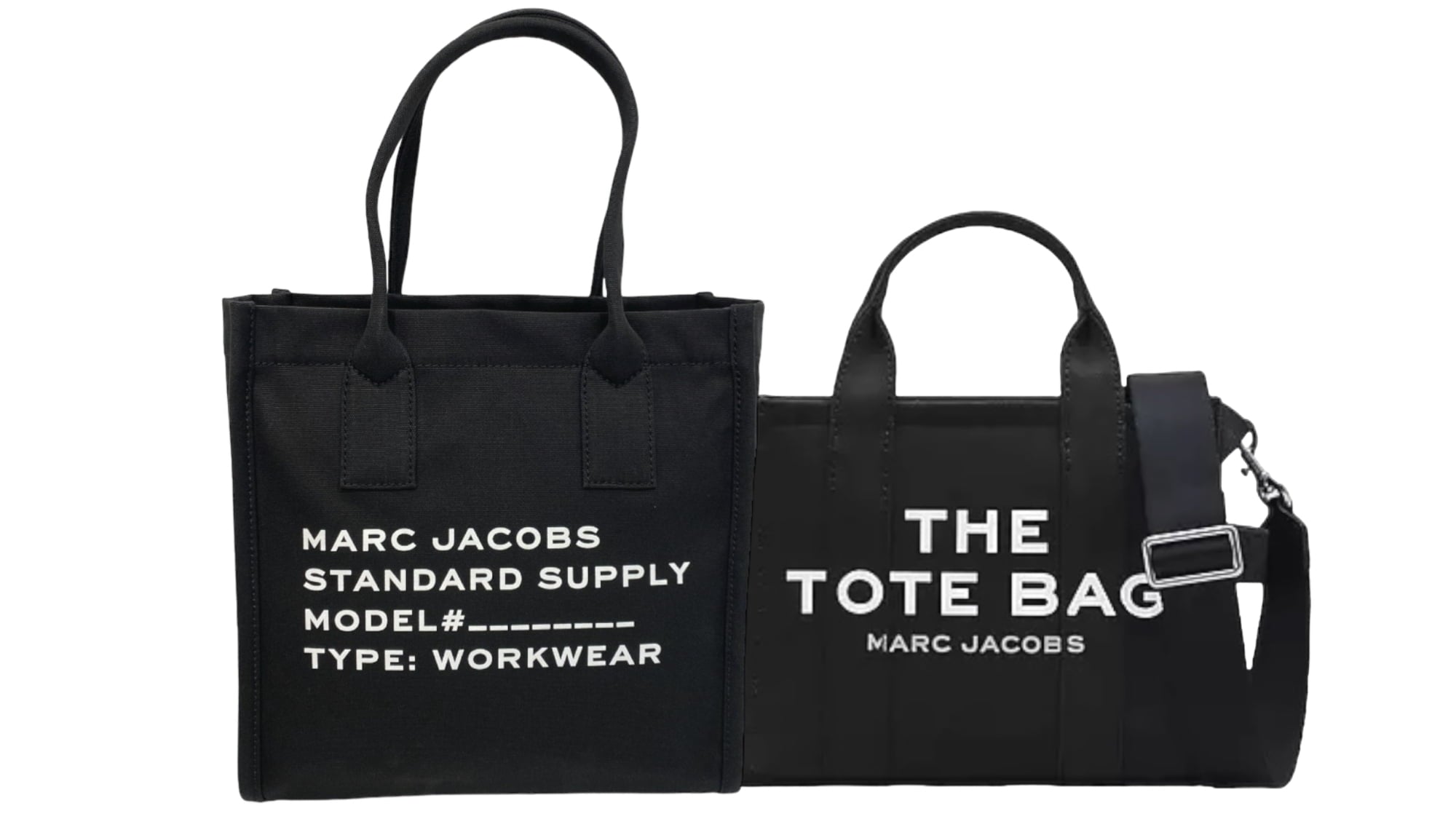 Combo Bolsas The Tote Bag Marc Jacobs Canvas Chica + Tote Marc Jacobs Tela Negra - Redcodeshopp