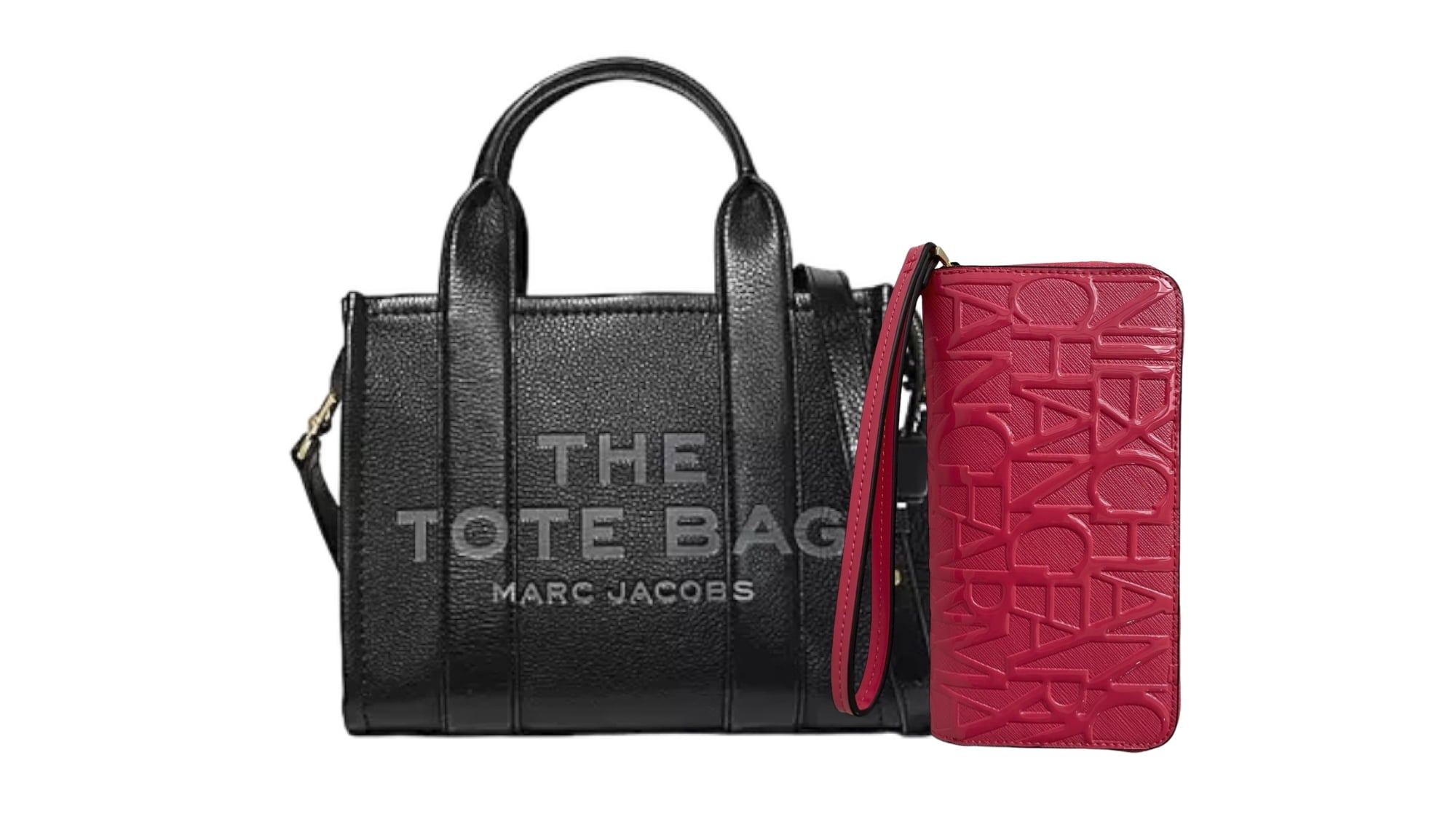 Combo Bolsas The Tote Bag Marc Jacobs Piel Negra Chica + Cartera Armani Exchange - Redcodeshopp