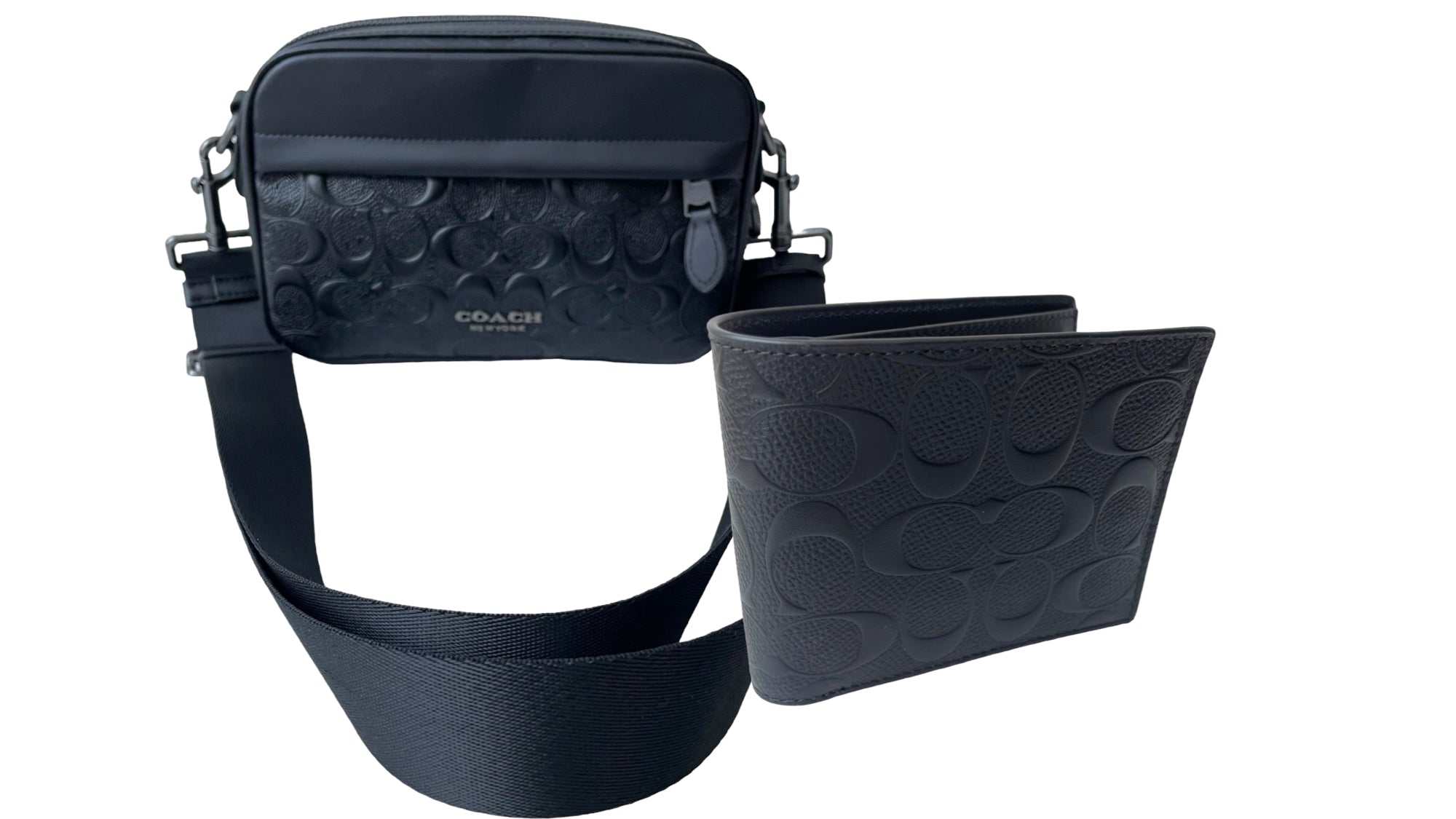 Combo Coach Crossbody Signature Negra + Cartera Coach Signature Black