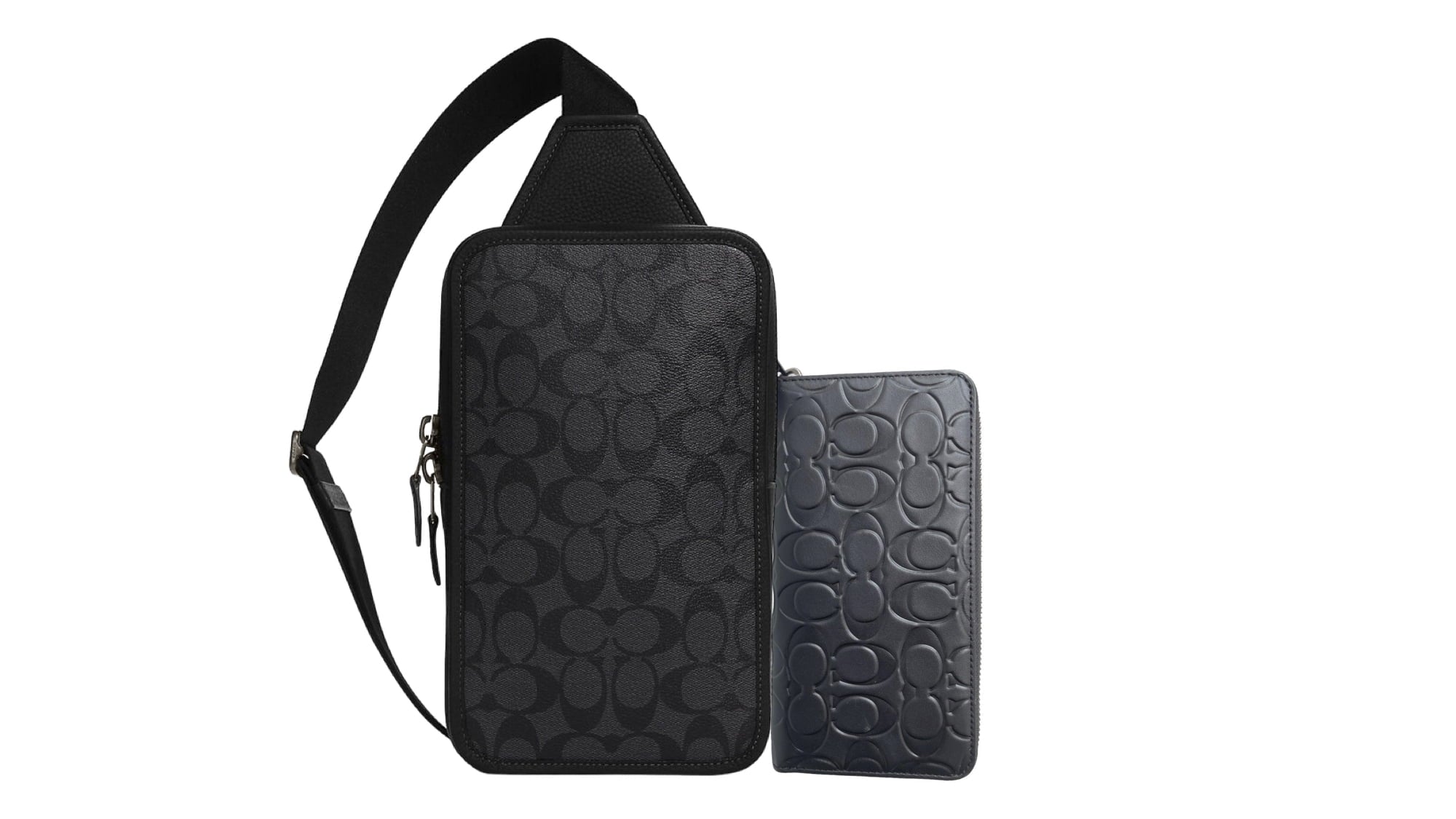 Combo Crossbody Coach Sullivan + Cartera Coach Mediana Black