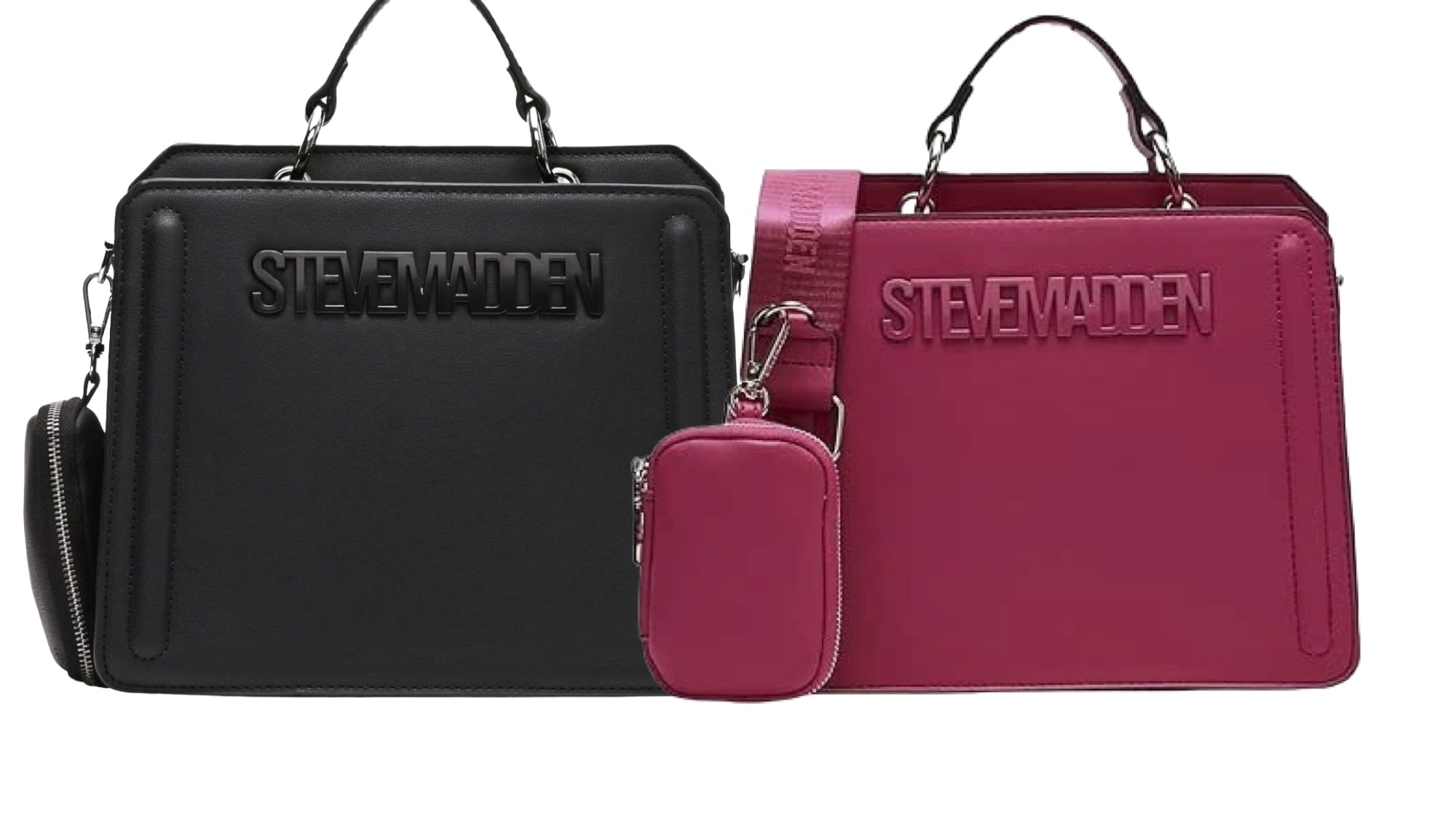 Combo de 2 Bolsas prara Dama Steve Madden Bevelyn Black & Fucsia - Redcodeshopp