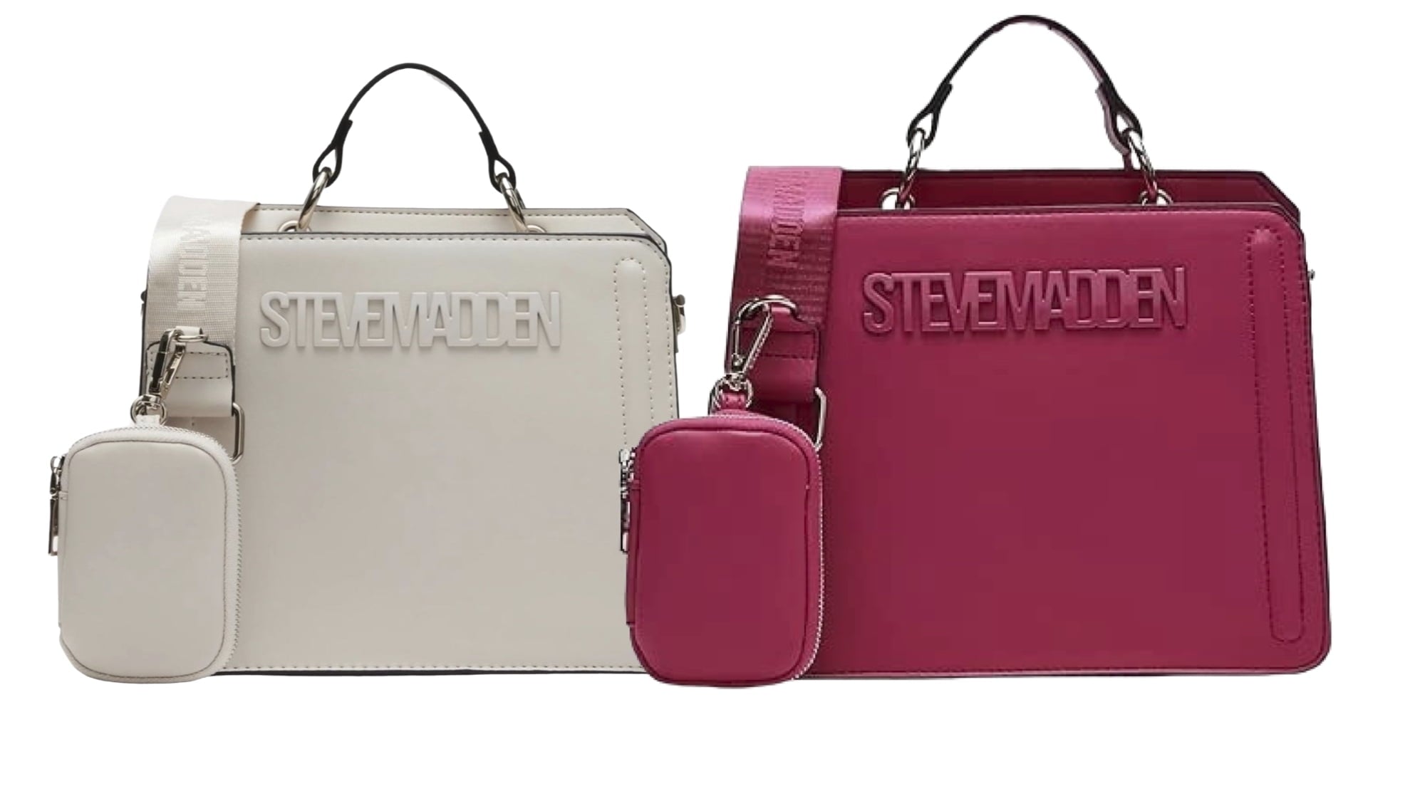 Combo de 2 Bolsas prara Dama Steve Madden Bevelyn White & Fucsia - Redcodeshopp