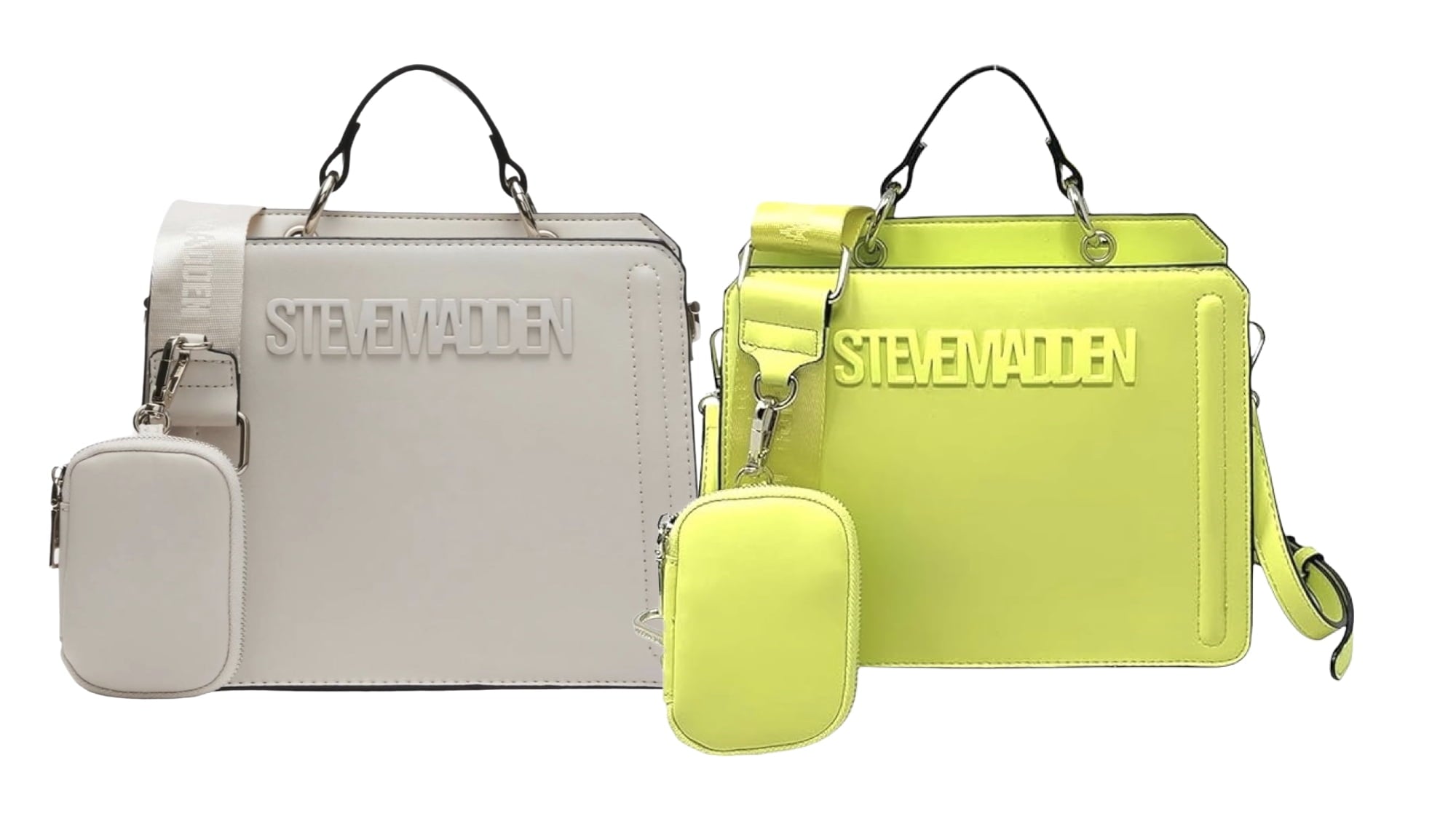 Combo de 2 Bolsas prara Dama Steve Madden Bevelyn White & Yellow. - Redcodeshopp