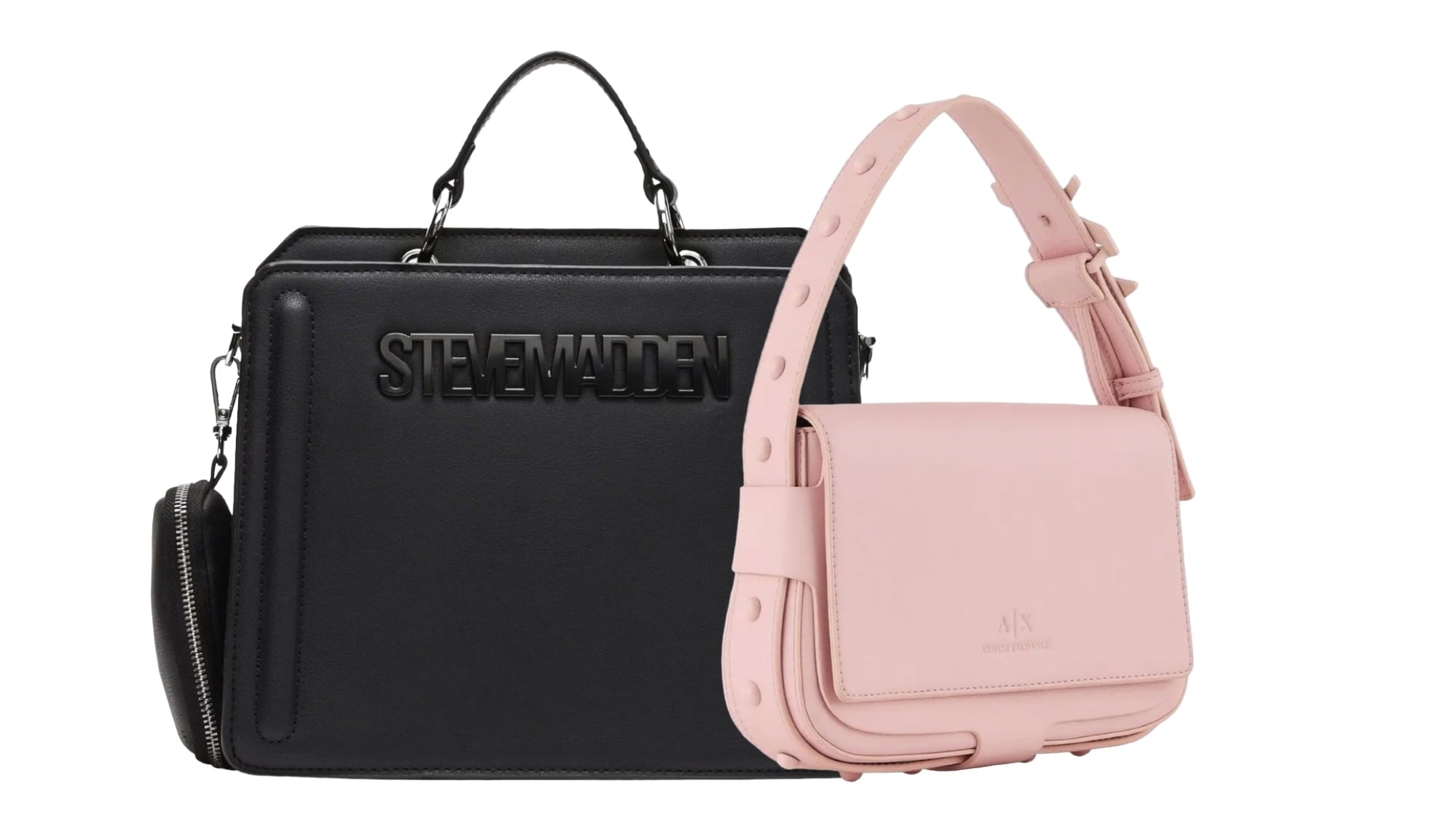 Combo de Bolsas Steve Madden Crossbody Bevelyn + Armani Exchange Crossbody Black AX Pink