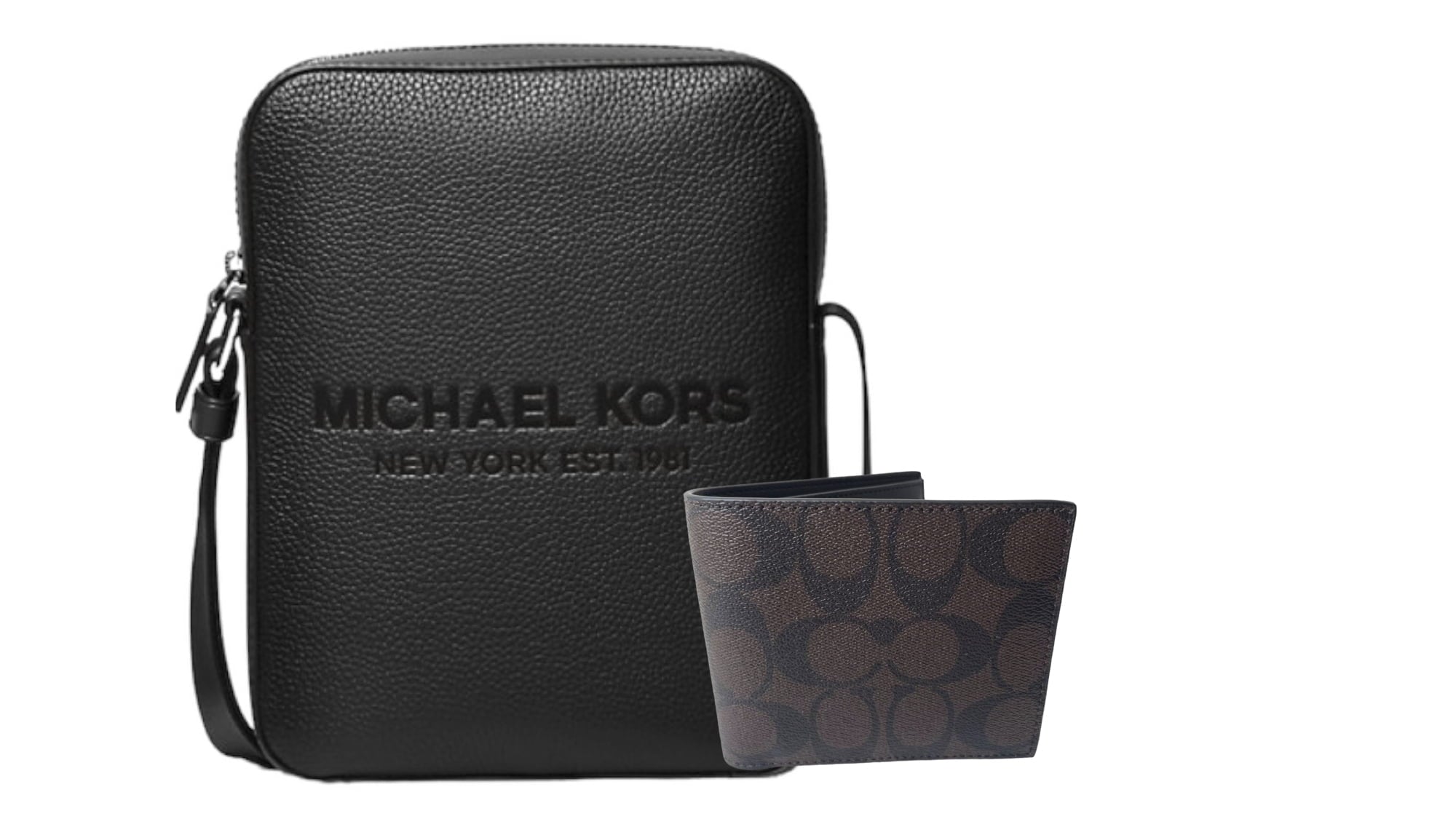 Combo Papá Crossbody Men Michael Kors + Cartera Coach Signature Brown - Redcodeshopp