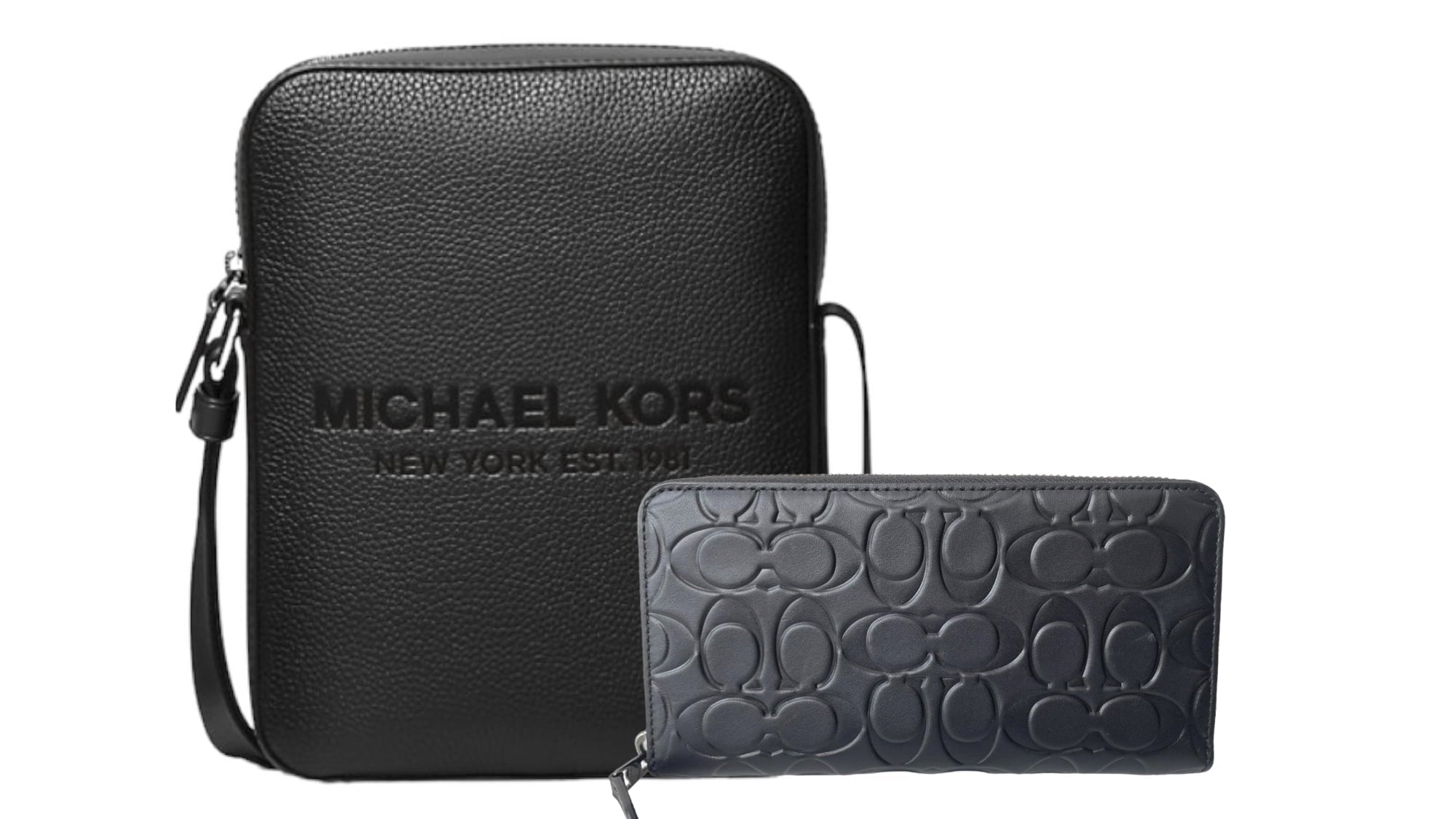 Combo Papá Crossbody Men Michael Kors + Cartera Medium Coach Signature Black - Redcodeshopp