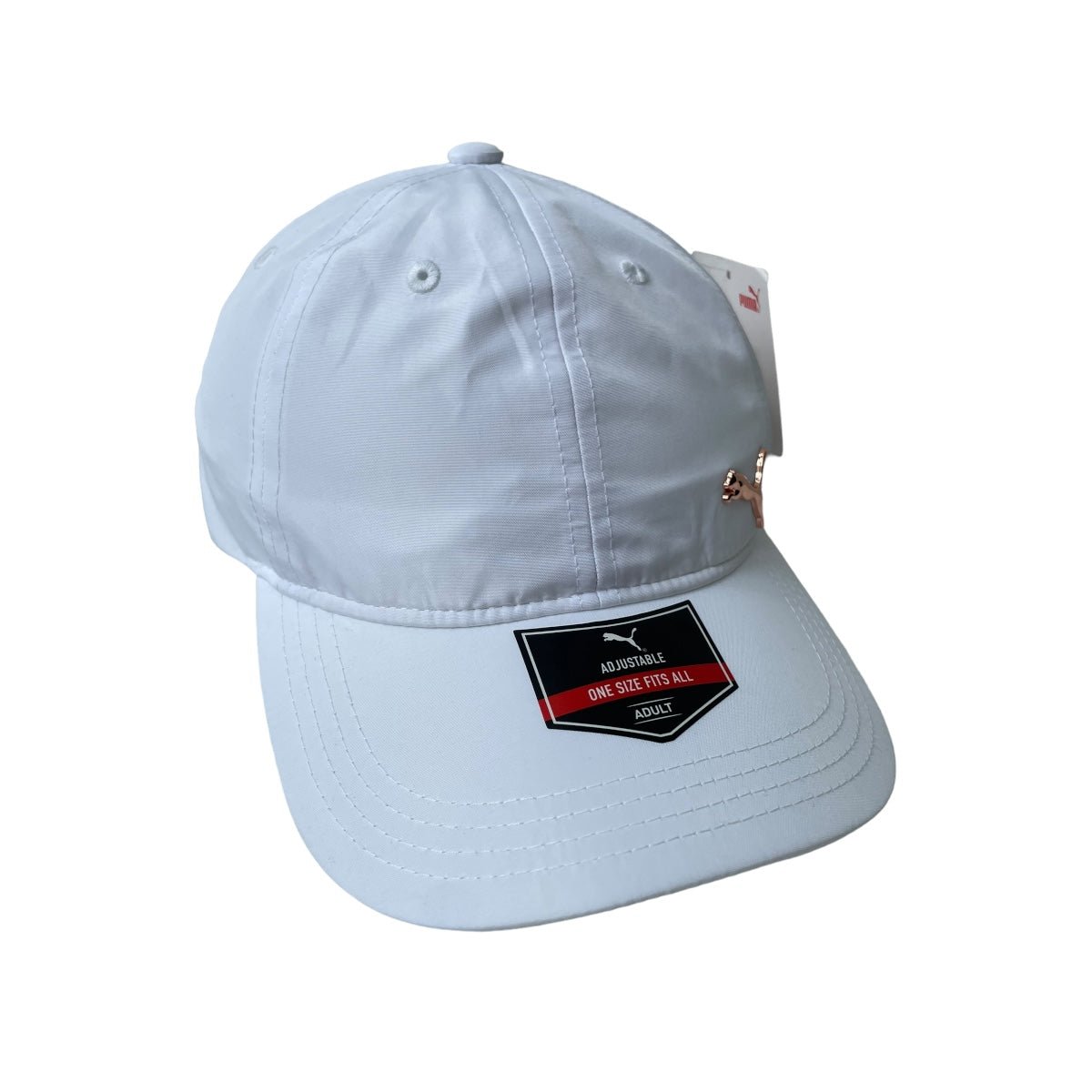 Gorra Visera Curva Puma Blanca Logo Dorado