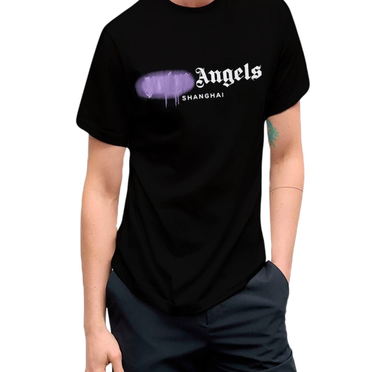 Palm Angels playera Shangai Sprayed Hombre - Redcodeshopp