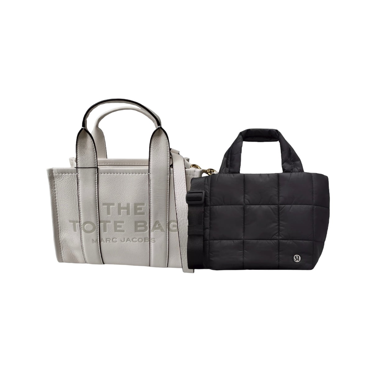 Set de 2 Bolsas Marc Jacobs Piel Blanca Mediana + Lululemon Quilted Black