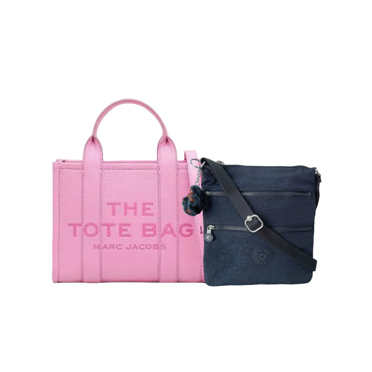 Set de 2 Bolsas Marc Jacobs Tote Rosa Chica + Kipling Keiko Navy - Redcodeshopp