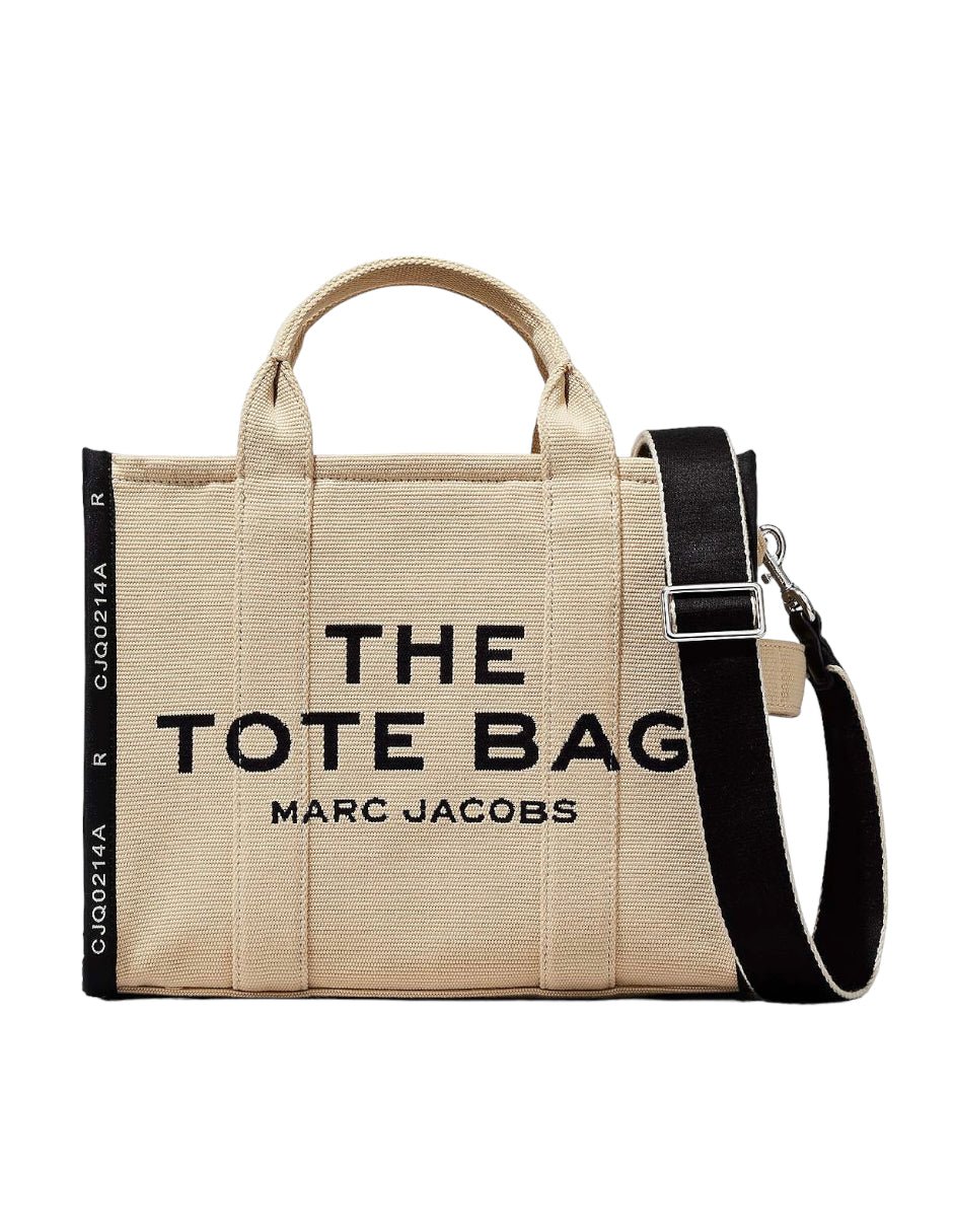 The Jacquard Small Tote Bag Beige - Redcodeshopp